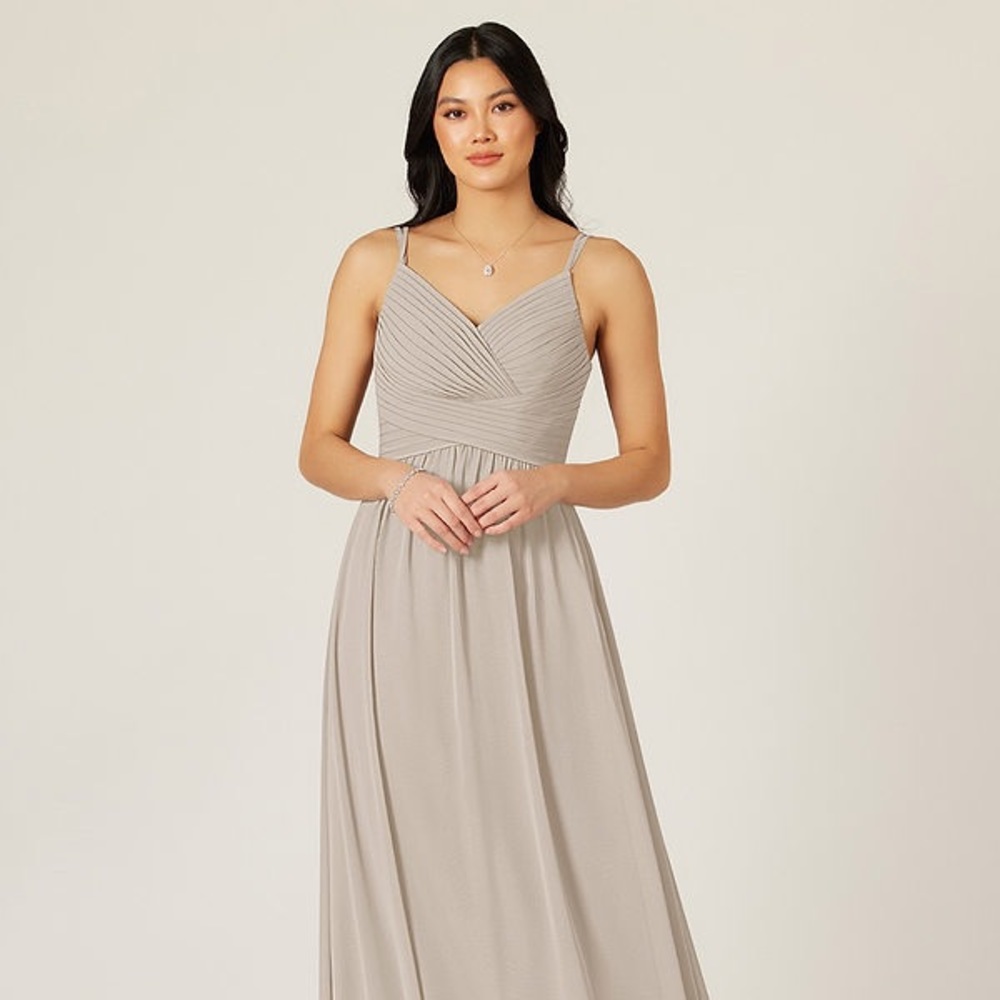 Azazie Blake taupe bridesmaid dress